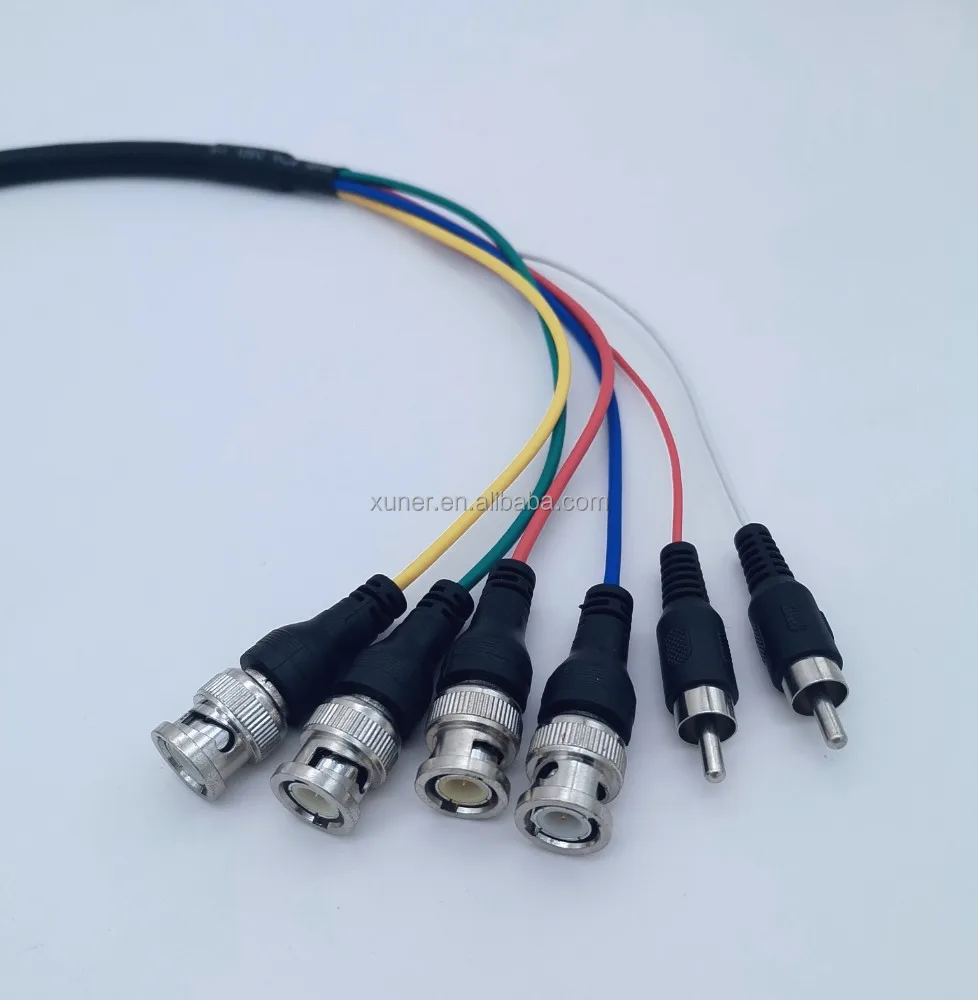 Male 21Pin 20Pin Scart to RCA BNC adapter Cable