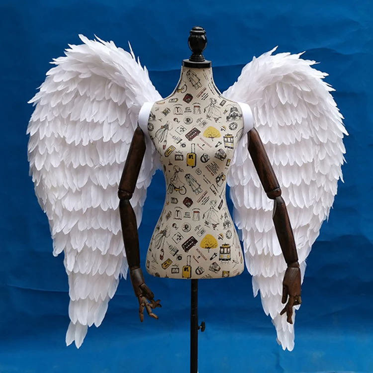 Cosplay Props Large Costume Feather Adult Angel Wings for Model Show Wedding Photos Shooting White Feather Costume Wings