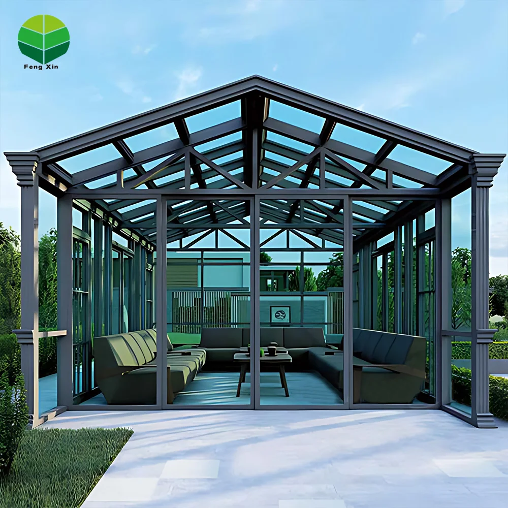 Conservatory Sunroom and Glass House for Solarium Prefabricated 4 Season Free Standing Veranda Aluminium Insulated Glass Modern