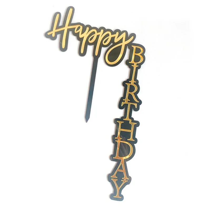
13 Color Choice Birthday Cake Decoration Happy Birthday Acrylic Right Angle Shaped Cake Topper In China Cheap Price 