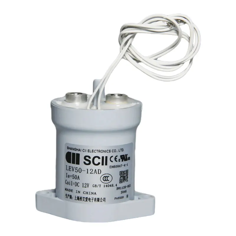 SCII LEV50-12AD epoxy 12v 24v 48v  50a 3 pole EV charging station high power 12V DC contactor