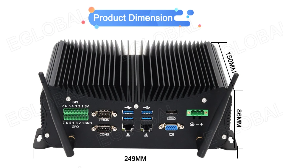 Fanless Industrial Mini Computer 10th Gen Core i5/i7 Portable Desktop 6*RS232 COM 2*RJ45 VGA HD Win10/Linux Industrial Mini PC