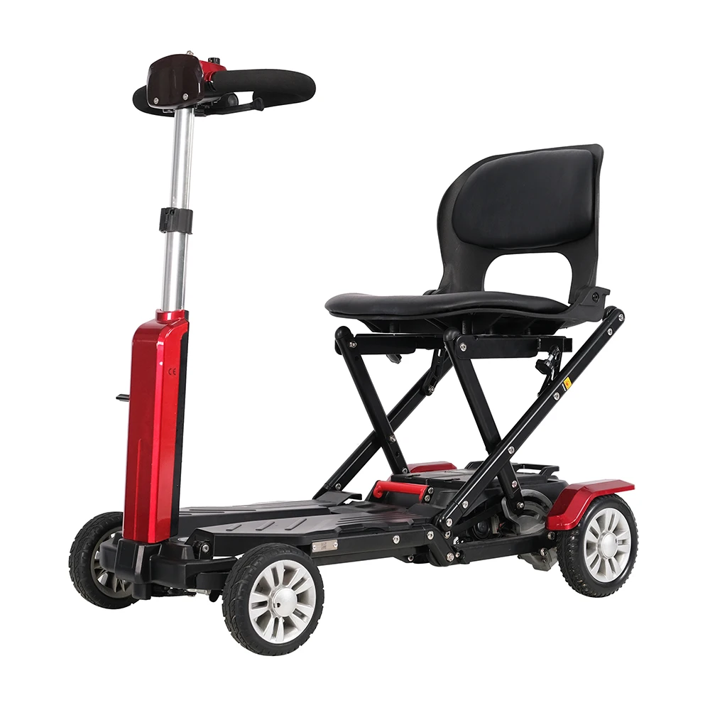 JBH FDB02B Aluminum Lightweight Automatic 4 Wheels Folding Power Scooter China Scooter For Elders Children adult