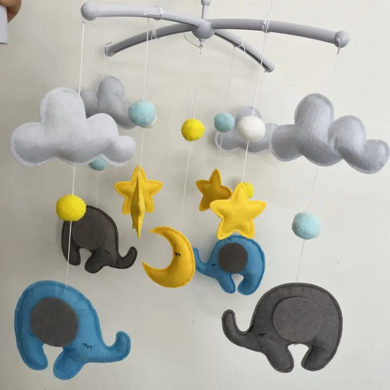 ECO Friendly Felt Wildlife animal crib hanging Jungle animals theme baby crib toy felt baby mobile for Newborns