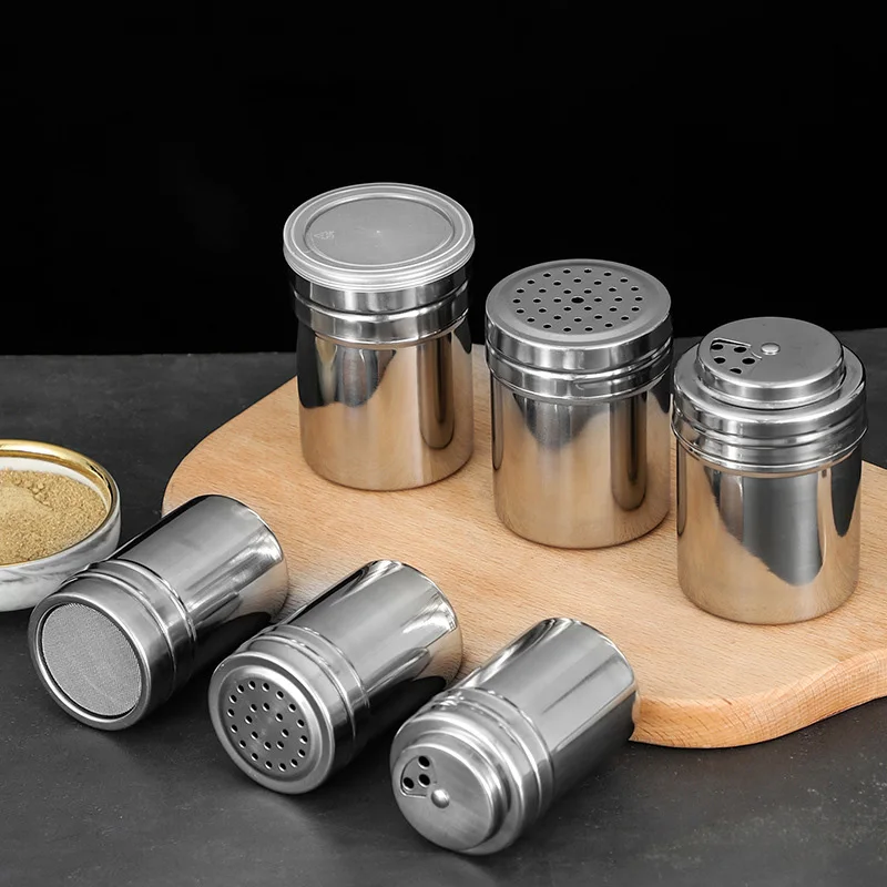 Stainless Steel Powdered Sugar Shaker Fine Mesh Cocoa Flour Coffee Sifter for Cinnamon Flour Salt Pepper