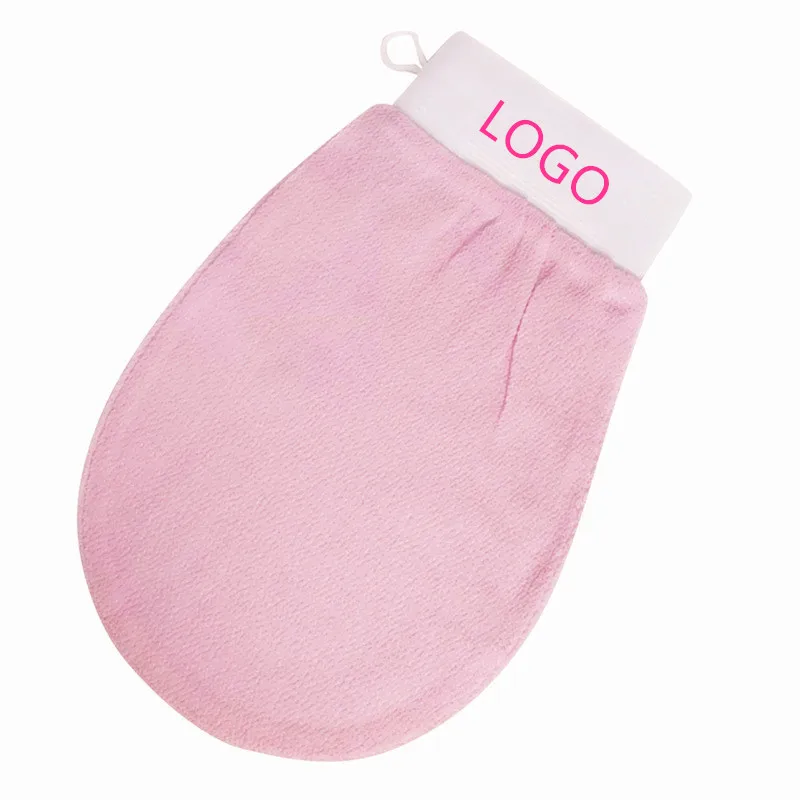 Симпатичные розовые отшелушивающие перчатки из 100% натуральной вискозы марокканского Караса