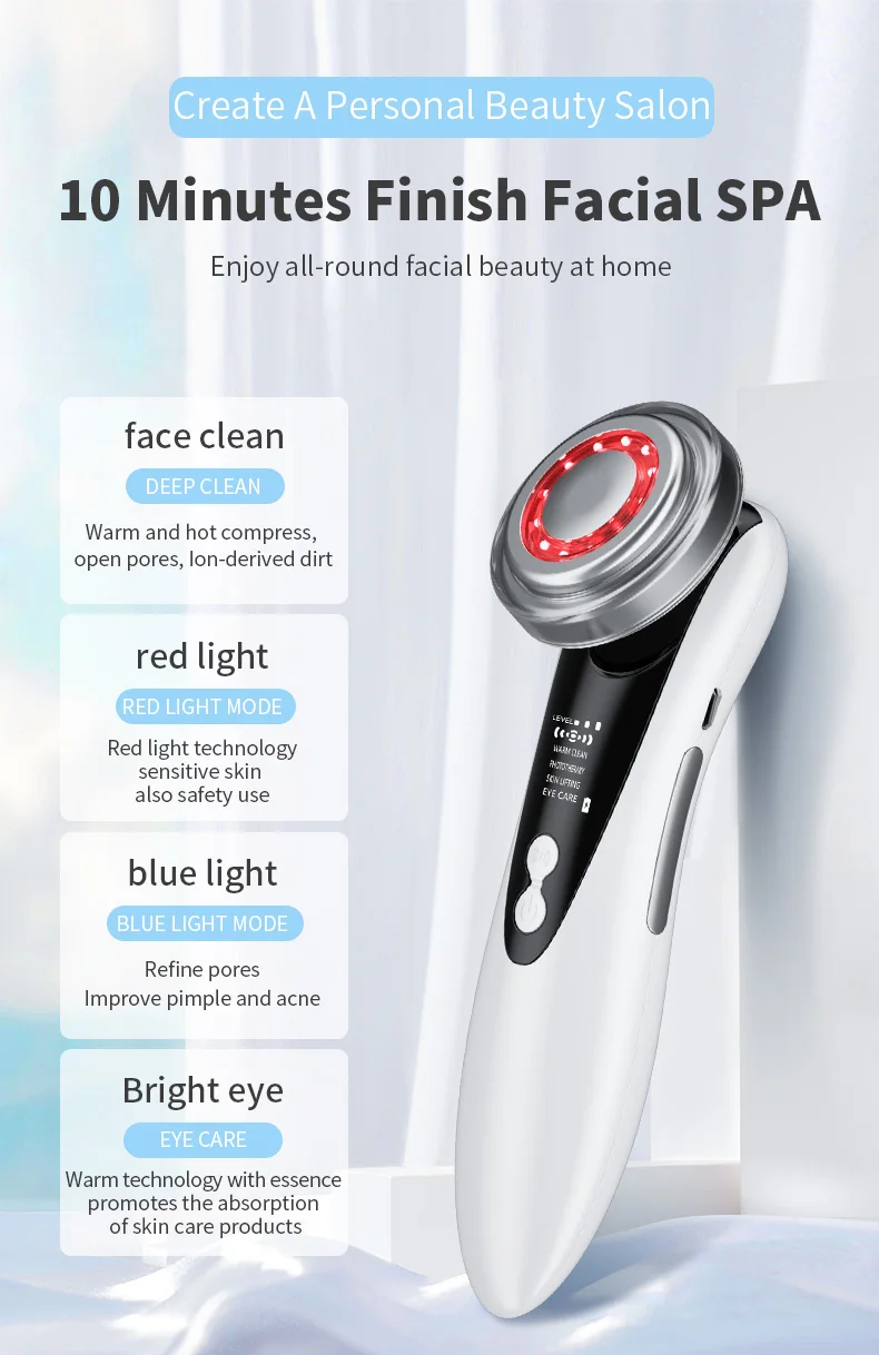Facial Massager Professional Manufacturer Face Lifting 3d V Roller Pulse Lift Skin Tightening Device Led