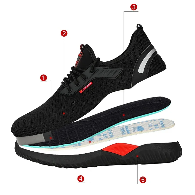 Indestructible Anti-Smashing Steel Toe Shoes for Men Lightweight Safety Work Shoes