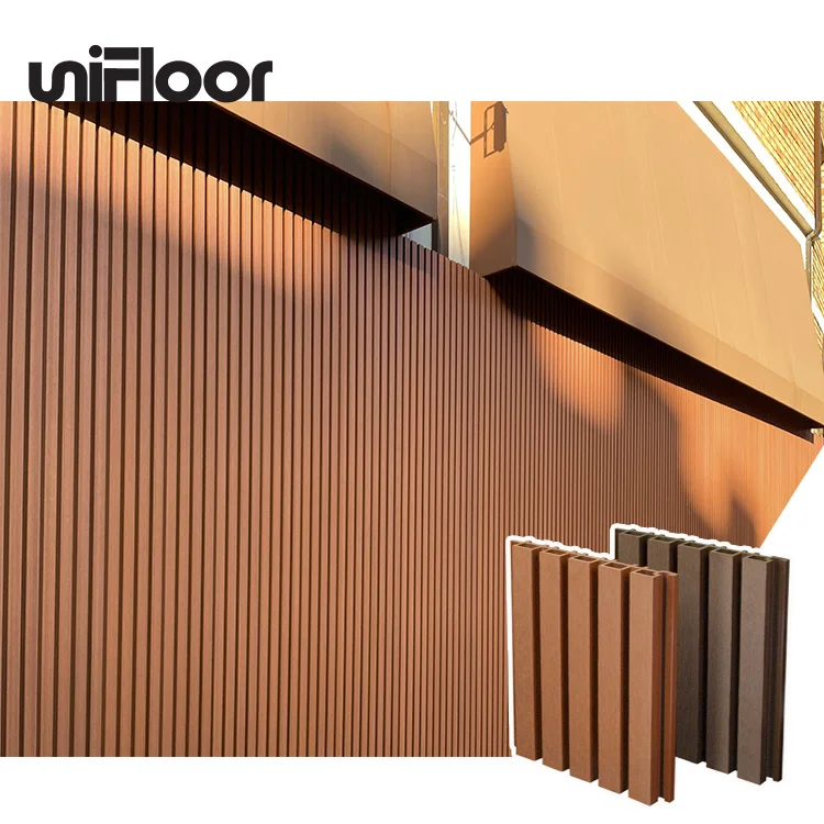 Wholesale Custom Outdoor WPC Cladding Wall Panel  Wood Composite Exterior Vertical Slatted  WPC Composite Wall Cladding