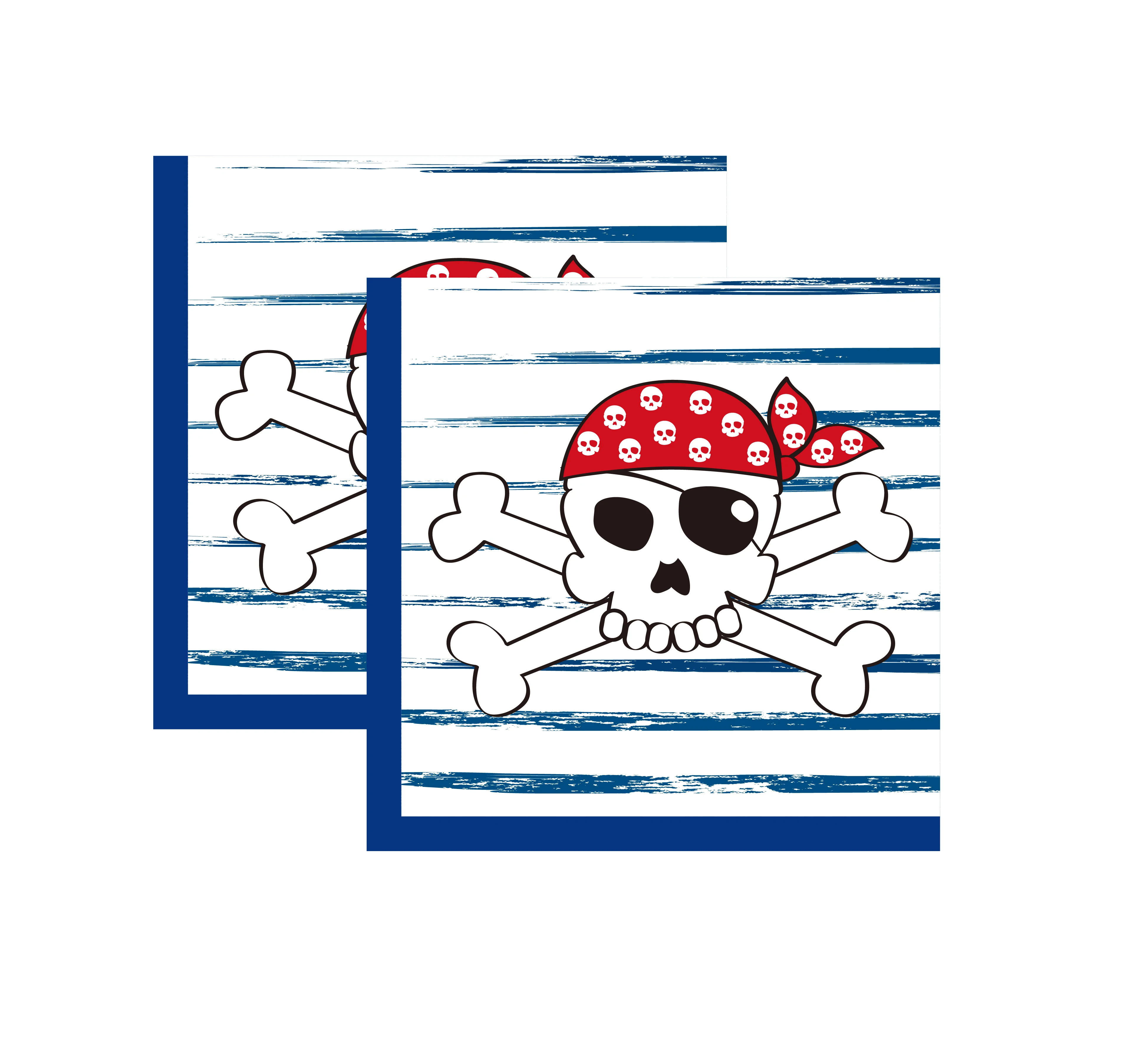 Pirate Theme Tableware Sets Birthday Party Decoration For Children Disposable Party Supplies Home Decoration -Serves 16