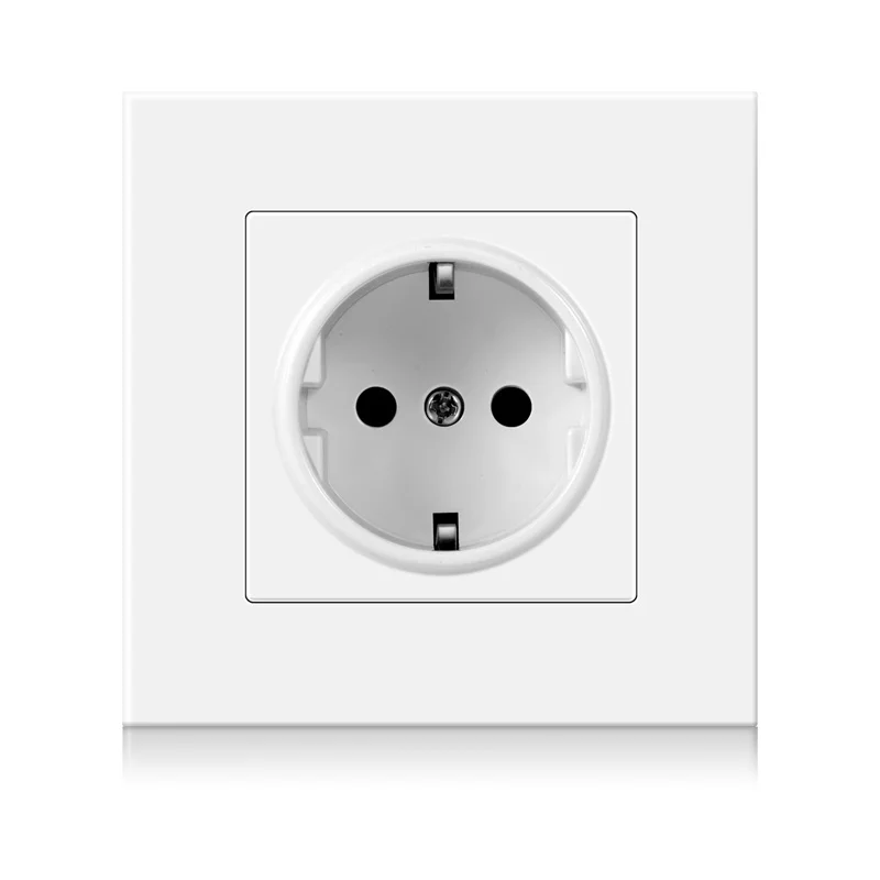 NOVSKI factory customized 16 a Power Plug German type 86 * 86mm PC panel Switch Electric Wall Socket outlet