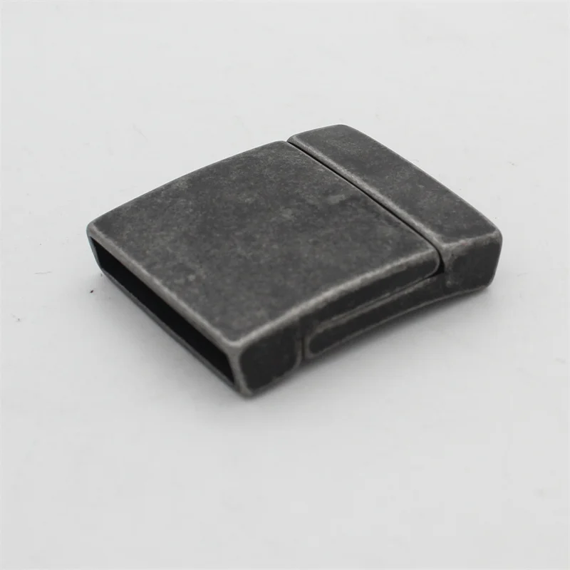 25x4 mm Flat Leather Clasps Silver Bracelet Metal Clasp and Closures for Jewelry