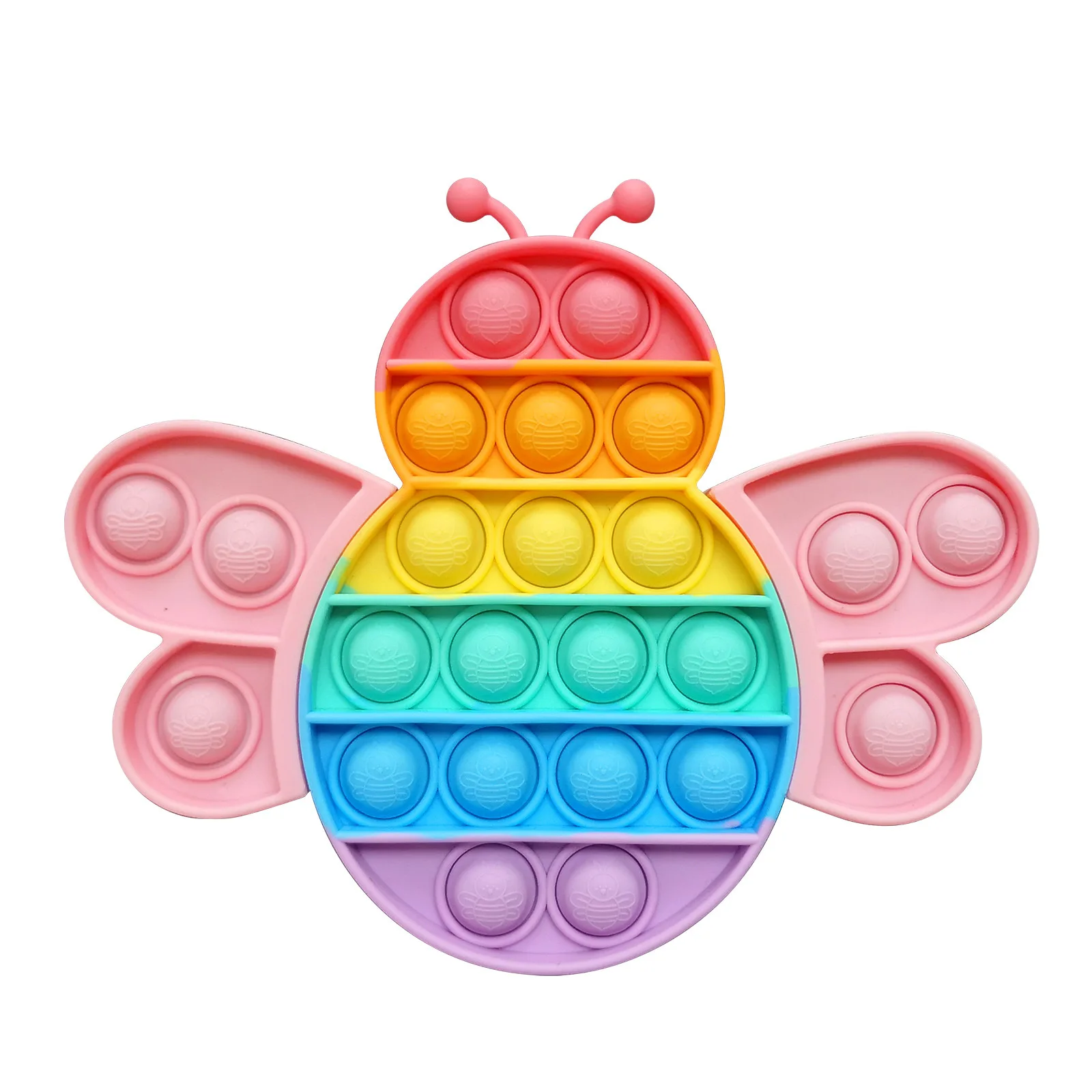  Rainbow Bubbles Popping Fidget Sensory Toy a Loud Side and Quiet to Push Autism ADHD Special Needs Stress reliever