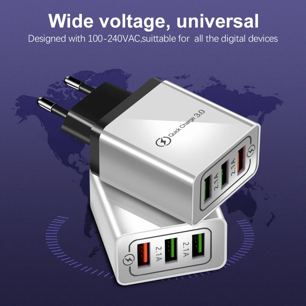 Горячая Распродажа 2019 зарядное устройство USB быстрая зарядка 3 0 быстрое QC3.0 настенный USB-адаптер для внешнего аккумулятора портативный мобильный samsung