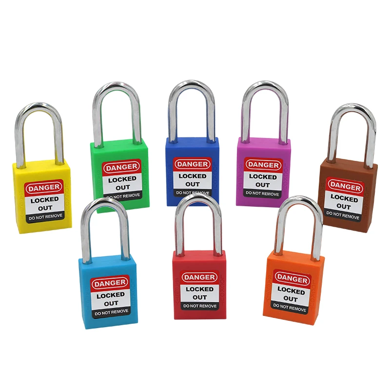 
38mm Steel Nylon Shackle Security Padlock with Master Keys Safety Padlock 