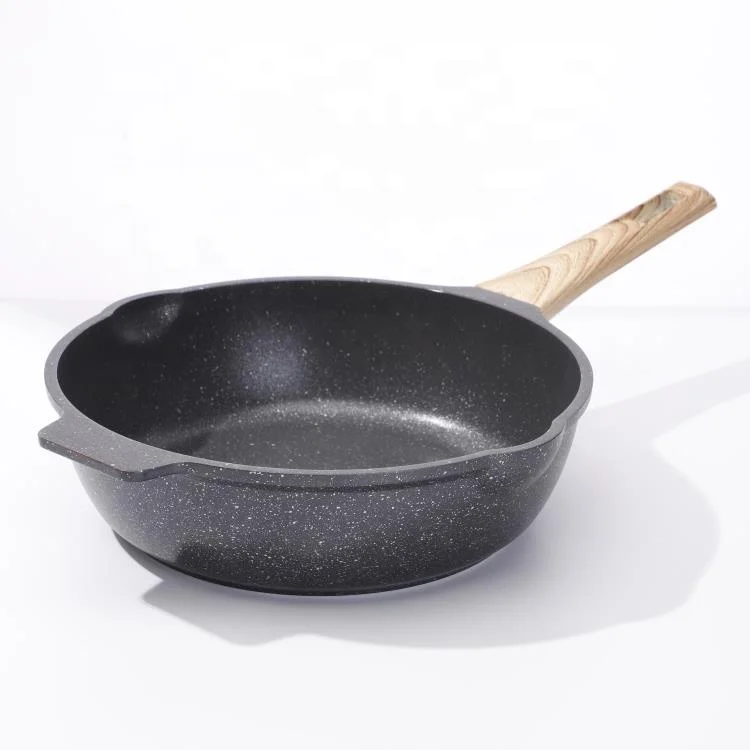 New product hot sale 28CM medical stone  aluminum alloy non-stick deep frying pan