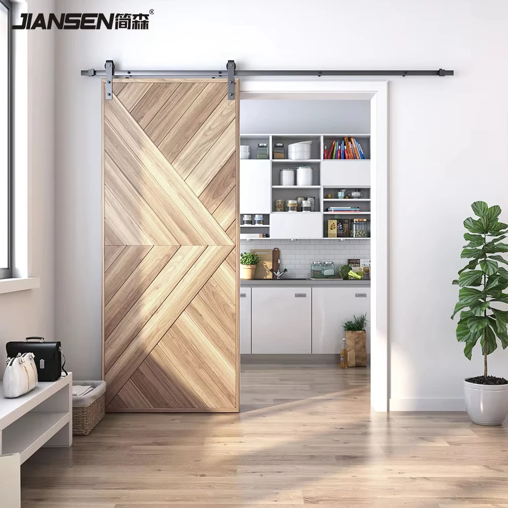 American Style Barn Door Rail sliding Wooden Door Hardware Household Sliding Barn Door Hardware Kits