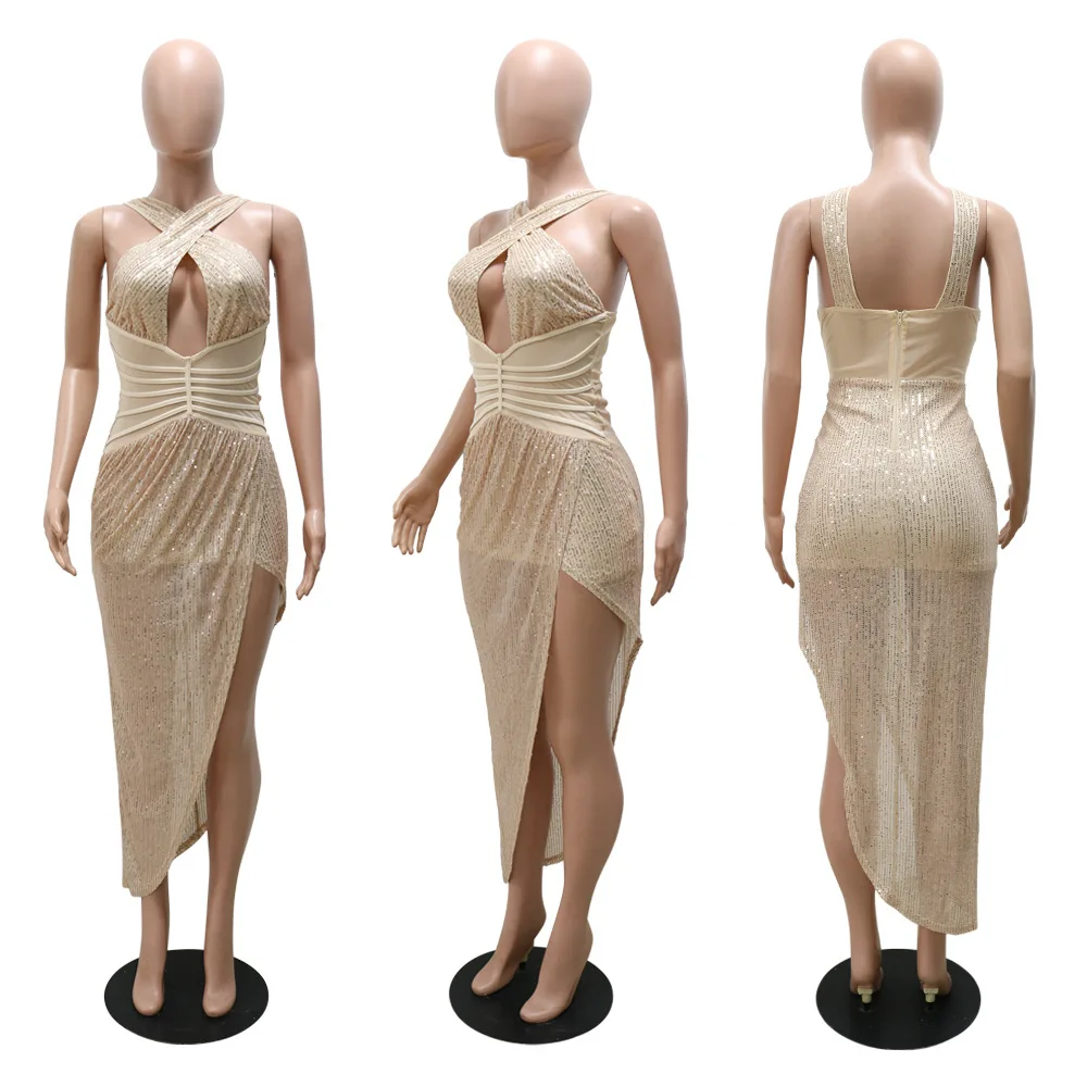 New arrival Summer women Clothing Sleeveless Slim Sequin prom Dress Women Sexy Elegant Evening Dresses casual dresses women 2021