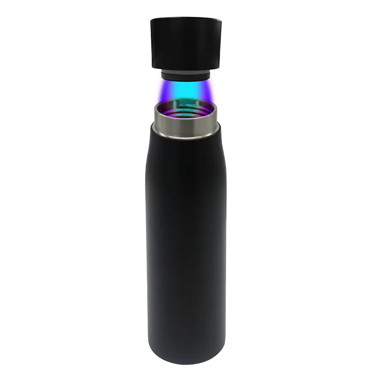 500ml OEM Stainless Steel, UV Light Self Cleaning Water Bottle Insulated Vacuum Online Sterilizing Sports Water Purifier Bottle