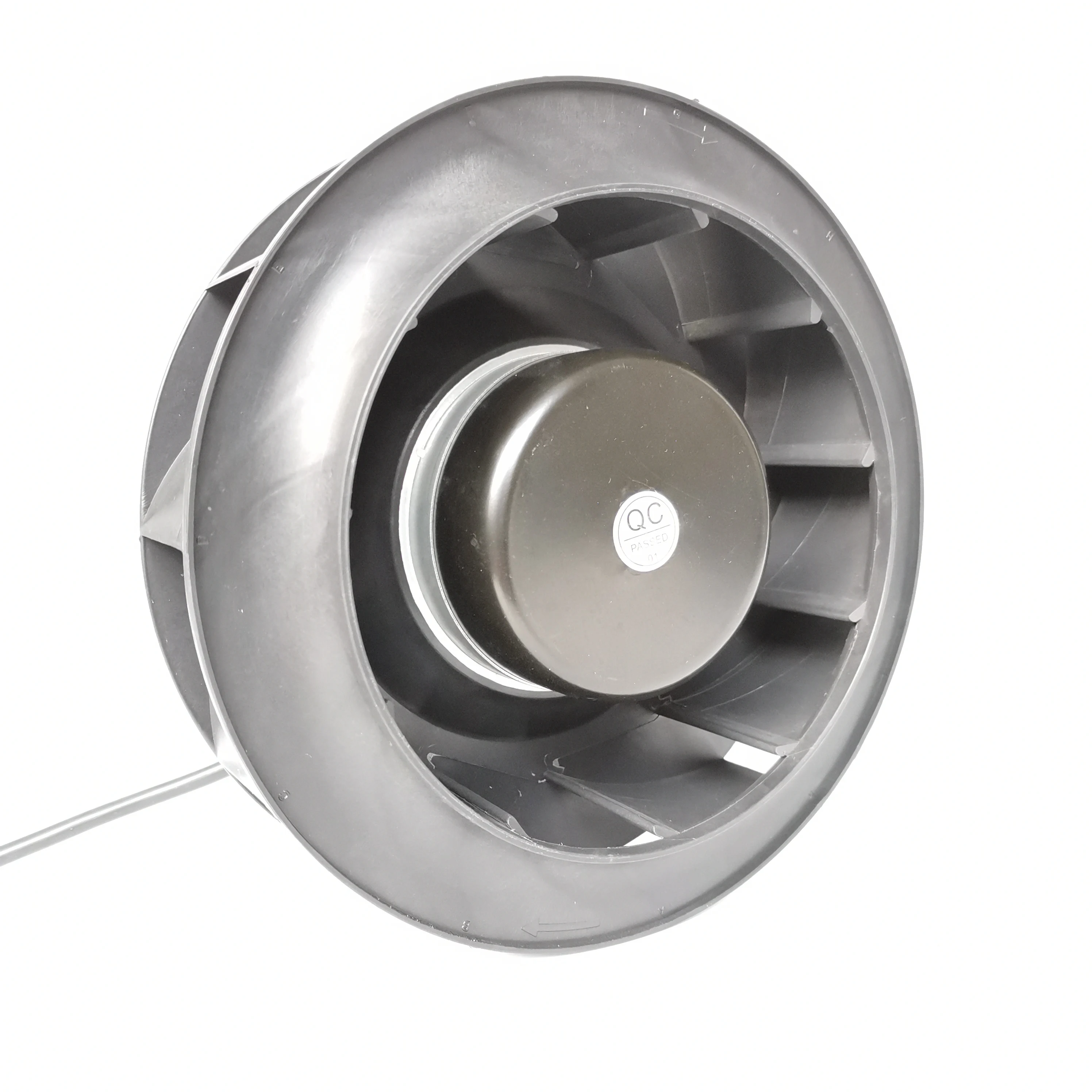 Plastic Backward Centrifugal Motorized Impeller 220mm 0-10V/PWM Control 100W Centrifugal Fan Brushless External Rotor Motor DC