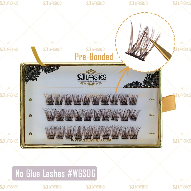 new styles DIY lash no glue self adhesive lashes faux mink cluster lash reusable self adhesive eyelashes