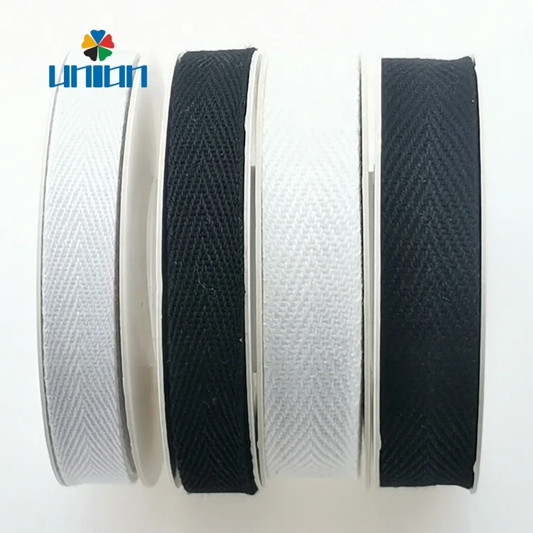 Custom 3/4 inch black and white woven webbing tape belt