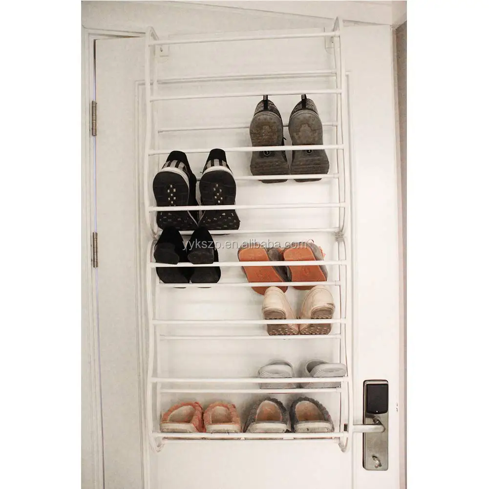 
Hanging Shoe Rack Over The Door-24 Pair, Shoe Rack Organizer Over The Door, white 