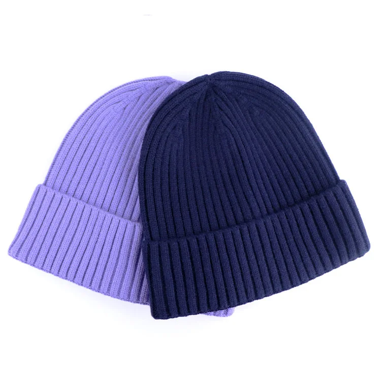 soft warm knitted beanie hats pure colorful men beanies wool custom beanie hat