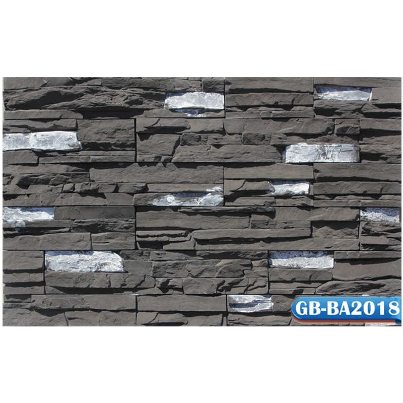 Berich GB-BA2018 Factory sell  fake cladding black slate stacked stack colored blocks stone for home