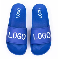 Wholesale custom embossed rubber sides slipper designer sliders footwear men slides with logo women slipper