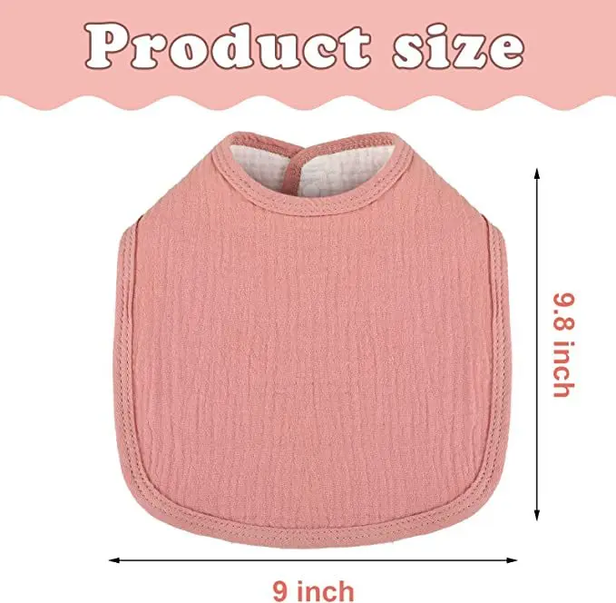 factory new design washable reusable Strong water absorption Baby Cotton Muslin Bibs