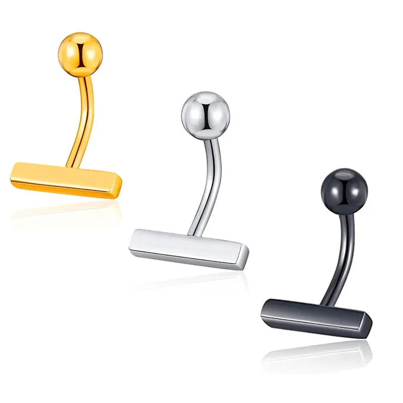 Eico Simple Daily Style 18k Gold Plated 316L Stainless Steel Belly Button Rings Surgical Steel Women Piercing Jewelry