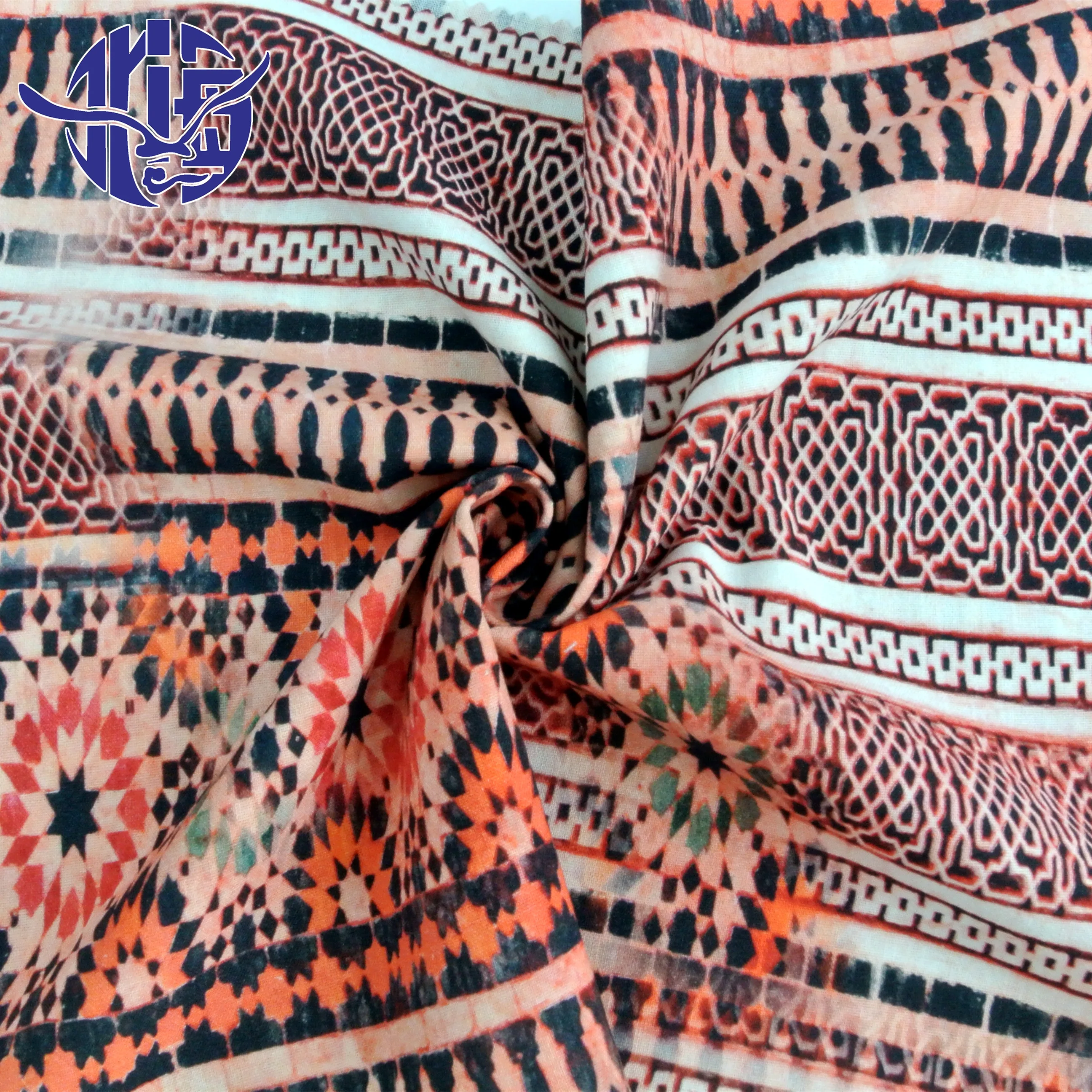 
plain woven bandana digital print hemp Linen fabric for somali bati dress ghana kente 