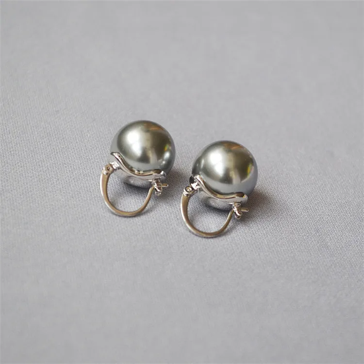 QiCai Korean Simple Style Freshwater Pearl Brass Hoop Pear Earrings For Women