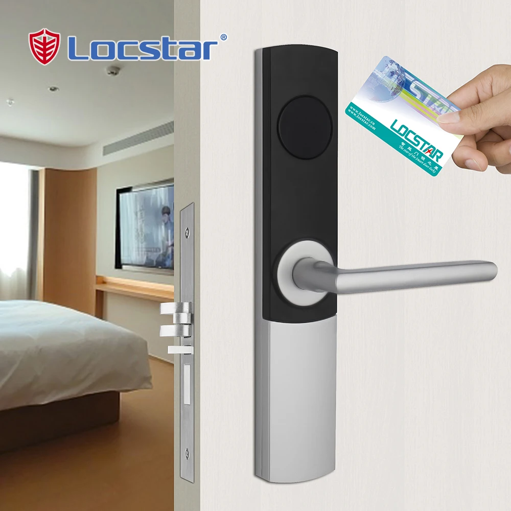 Locstar New Arrivals Hotel Lock Electronic Cleaning Card Type Handle Locks Hotel Key Card Reader Door Lock
