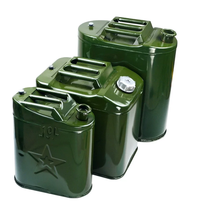 Petrol drum Gasoline barrel diesel tank 10L oil tank 20 L 30 L oil drum 40L green iron oil drum square flat type