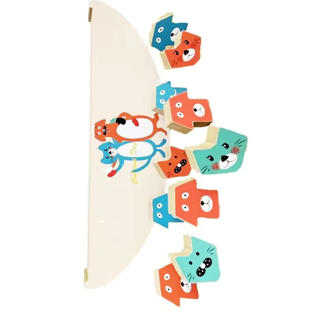 Wooden Stacking Blocks Balancing Game Moon Equilibrium Game Moon Wooden Stacking Blocks Sorting Toy