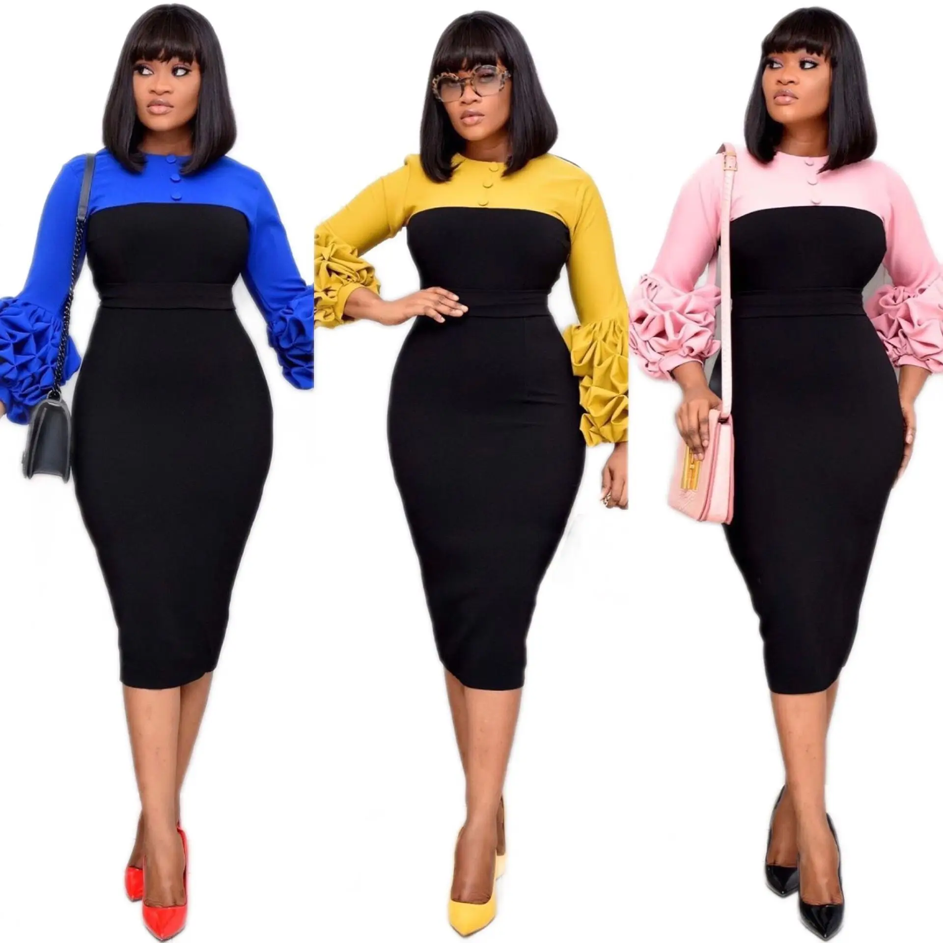 Custom  office dresses african women ladies pencil dress casual office dresses for women