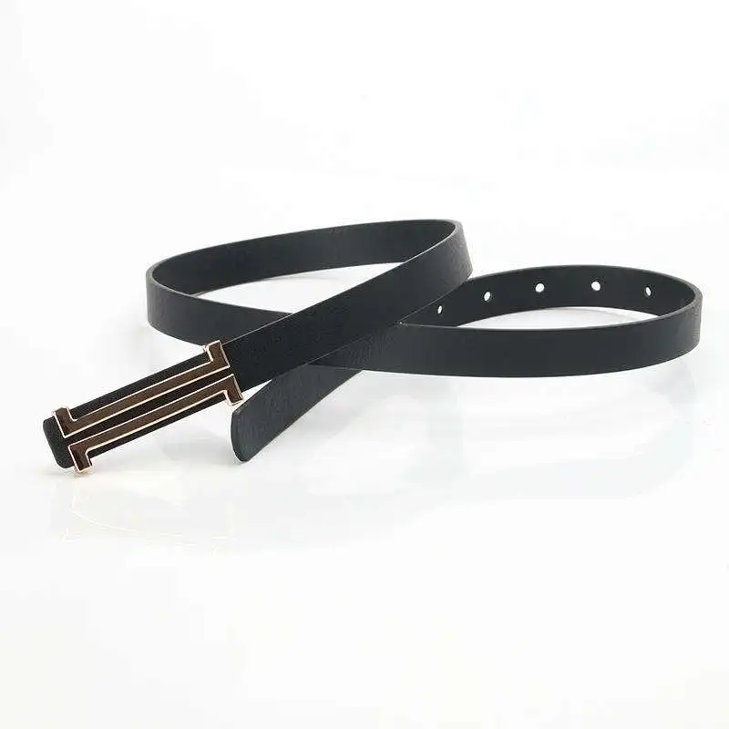 New Fashion Fine Belt Ladies Smooth Buckle Slim Thin Belt Alloy Durable Belt Women