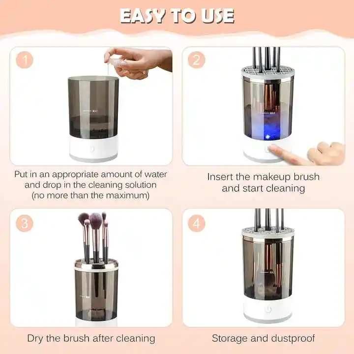 New designs 3 in 1 Automatic USB Automatic portable spinning makeup brush cleaner device makeup brush cleaner and dryer Machine