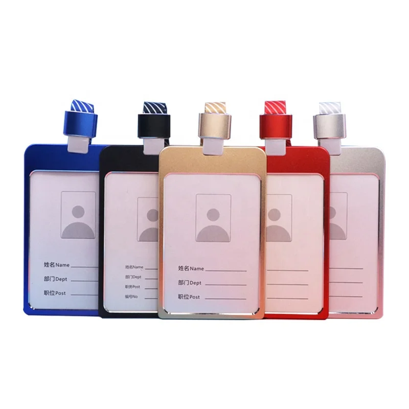 Customize Waterproof Aluminium Alloy Lanyard ID Card Badge Holder Case