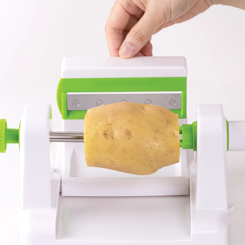 Super September Online Shopping New Arrival Lfgb Interchangeable Green Hand Operated Spiral Onion Kitchenware Helper Slicer