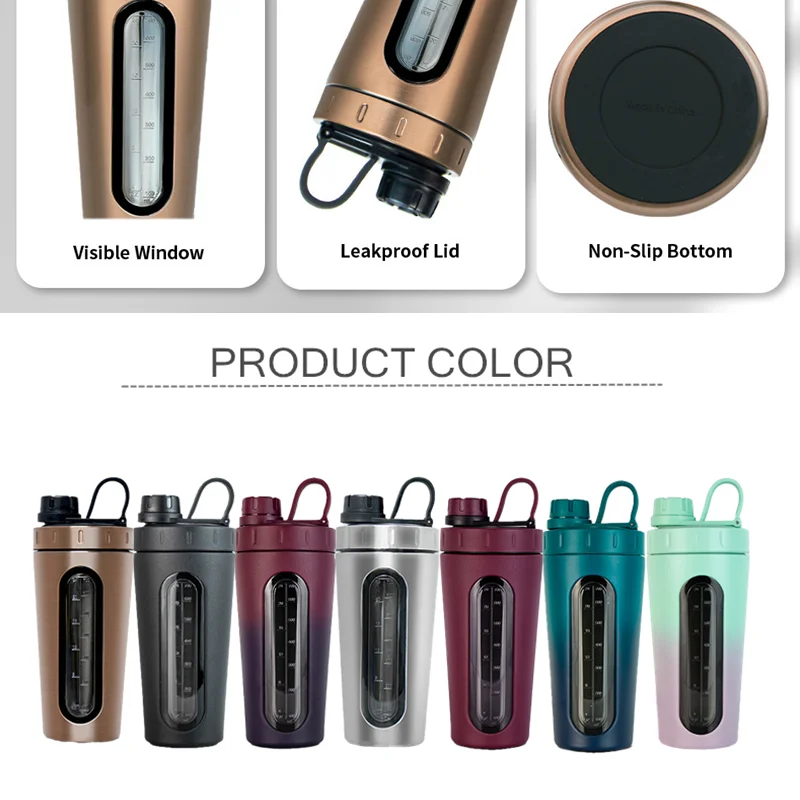 750ml Stainless Steel Shaker Cup High Quality Water Bottle for Fitness Gym Yoga Most People Logo Design Style Tumbler Mug