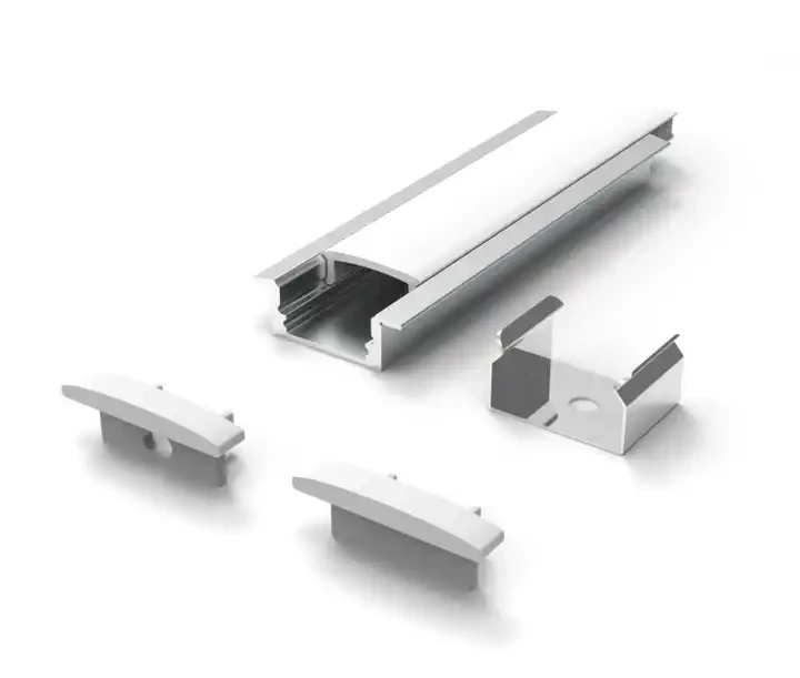 High Quality Black Alu Alloy Extrusion Housing Channel Diffused Cover for Lighting Strip bar Led Profile Aluminum