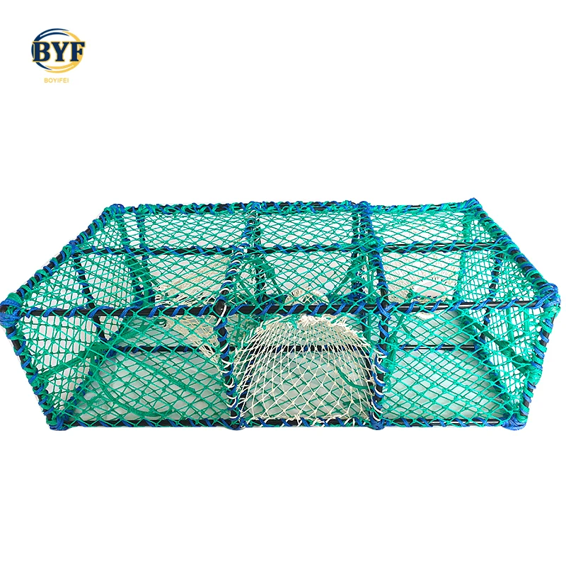 wholesale Folded Hexagon Fishing Net Shrimp Baits Cast Mesh Trap Aquaculture fish cage crab trap
