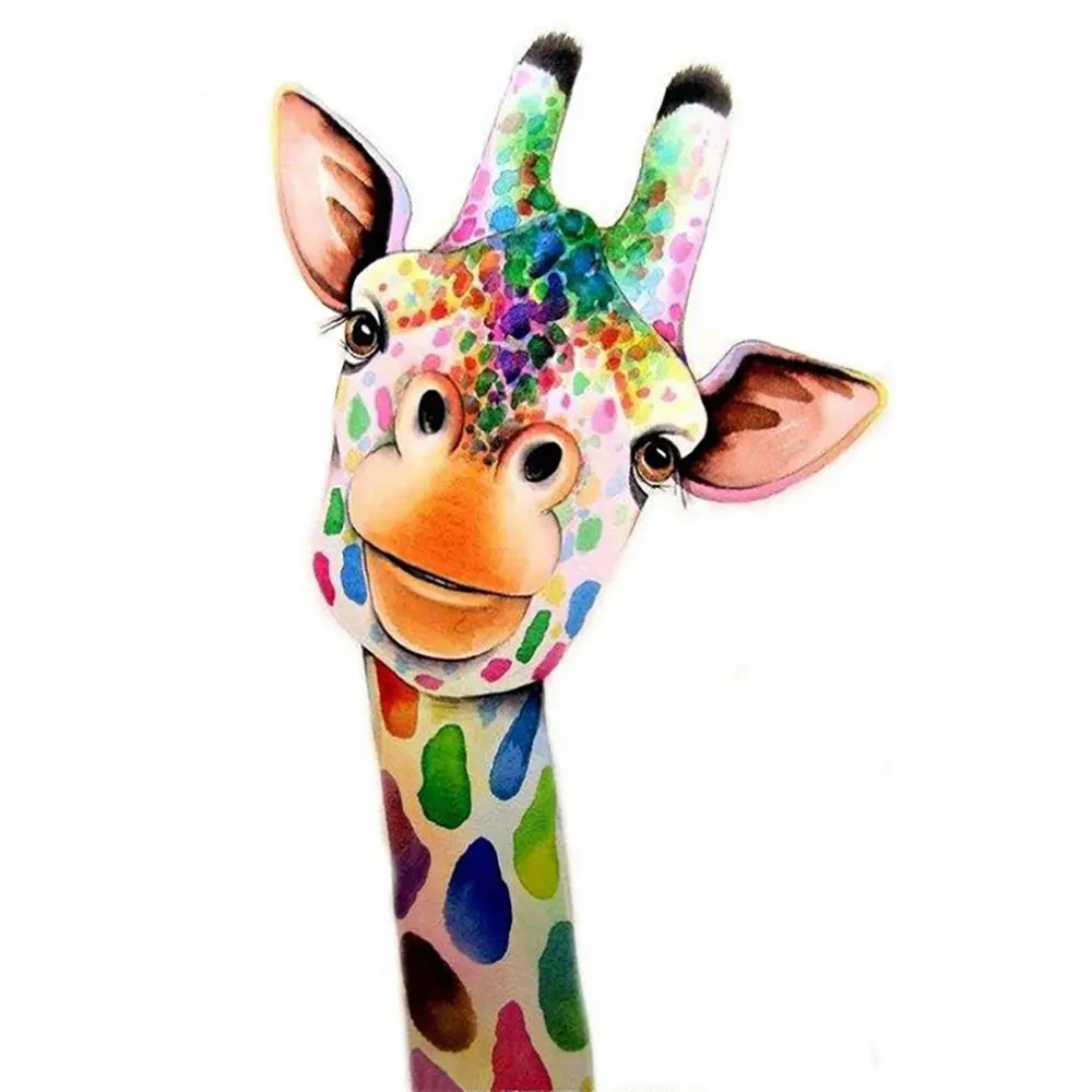 Factory Price Cartoon colored giraffe DIY Embroidery Craft Cross Stitch Kits Custom Design Embroidery Starter Kit
