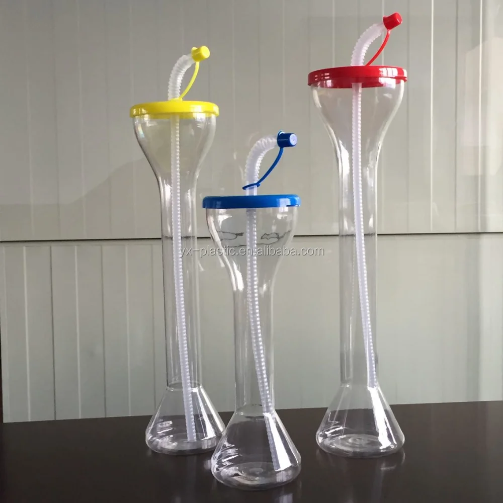 24oz Party Ice Beer Frozen drink Novelty Long Neck Dumbbell Bottle Plastic Slushy Yard Cup