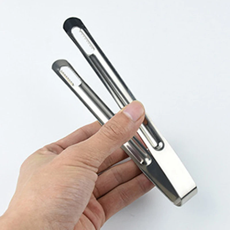 Mini Stainless Steel Tongs Eco-Friendly Long Bar Tools for Frying Serving & Barbecue Gold Kitchen Clip Clamps & Ice/Sugar Tongs
