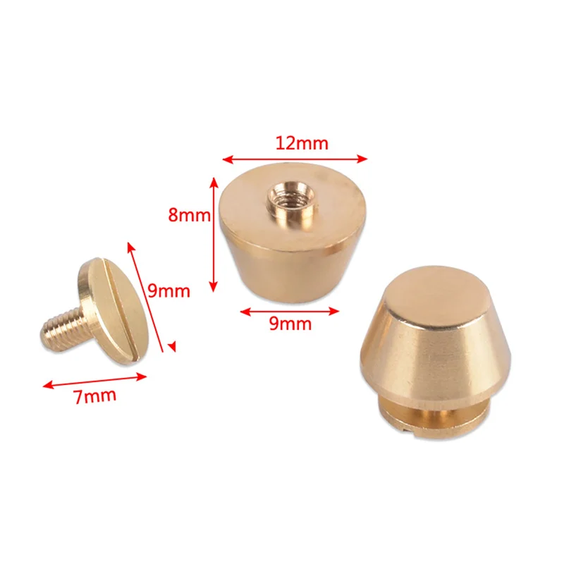Karwo 12mm Flat Head Brass Purse Feet Screw Back Bag Feet Stud For Handbag Leather Belt