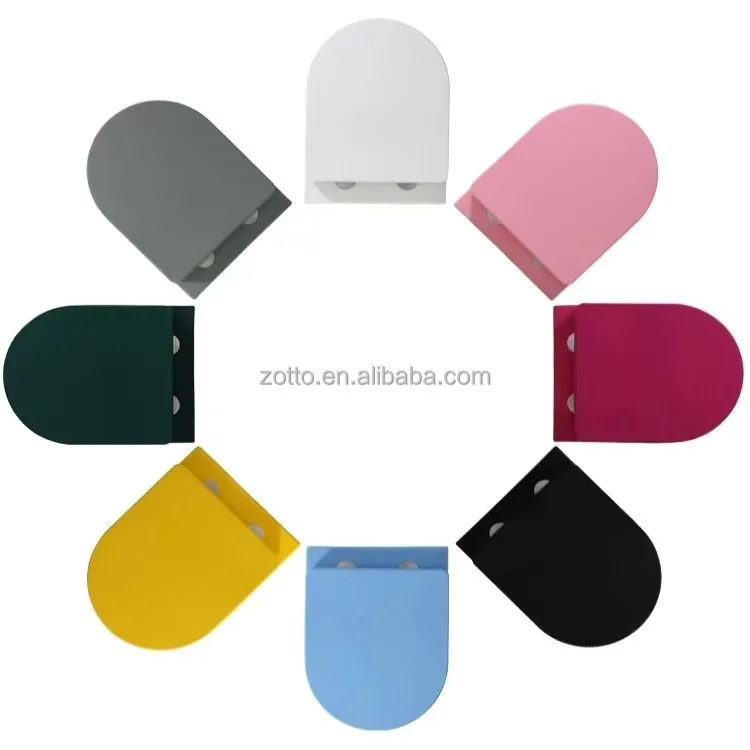 European-style Frameless Matt Black Multi-color Ceramic Wall-mounted Toilet